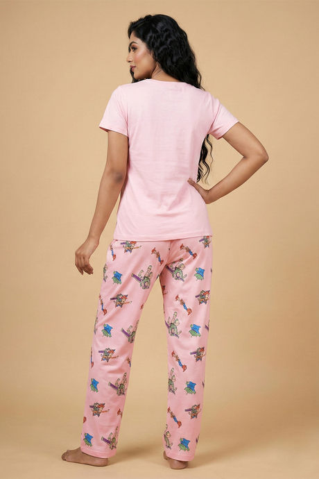 Zivame Toy Story Knit Poly Pyjama Set - Crystal Rose — image 2